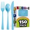 Exquisite Polished Plastic Silverware – 150 Pcs Heavy Duty Cutlery Set – 50 Each of Forks, Knives & Spoons – Disposable Utensil Set for Parties, Events & Catering – Flatware Set by Party Solids